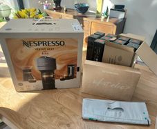 Nespresso Vertuo coffee machine with 120 pods