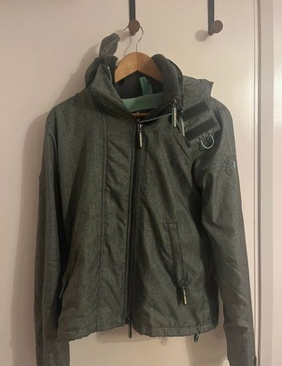 northface jacket grey with teal/mint