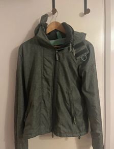 northface jacket grey with teal/mint