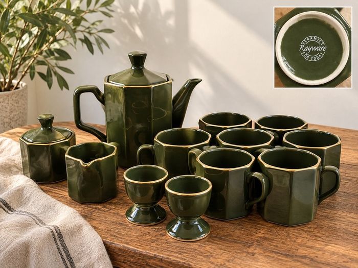 RAYWARE coffee breakfast set Green and Gold