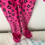 Girls Pink Leopard Print Fleece Onesie 13-14 Years Image 3