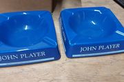 2 x large john players ashtrays 6inch square,,new old stock, brand new ,prefect condition, price includes post to anywhere in ireland thank you, by certificate proof of post,,