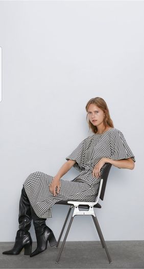 Zara houndstooth dress Bloggers favorite XS