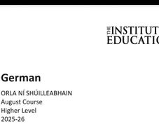 Institute of education h1 German notes