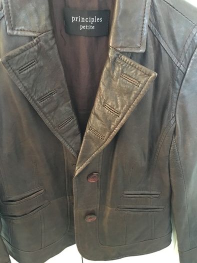 Principles Petite Fit Leather Jacket