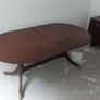 Solid mahogany oval extendable dining table, 6 chairs Image 5