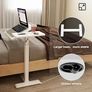 Adjustable Pneumatic Overbed Table with Wheels Split Top Tilting Bedside Bed Table with Tray Rolling Laptop Computer Standing Desk Cart Height 69.5-102cm Image 3