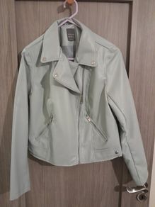Pale blue biker jacket size 18 primark