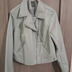 Pale blue biker jacket size 18 primark