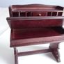 Vintage wood doll's house dining room furniture & tableware Image 9