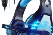 MULTIPLE COLOURS AVAILABLE Pacrate Gaming Headset for PS4 PS5 Switch Xbox One Headset with Noise Cancelling Mic Wired Headset with LED Light for Mac Laptop PC Gaming Headset Soft Memory Earmuffs,Black Green