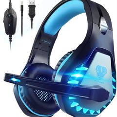 MULTIPLE COLOURS AVAILABLE Pacrate Gaming Headset for PS4 PS5 Switch Xbox One Headset with Noise Cancelling Mic Wired Headset with LED Light for Mac Laptop PC Gaming Headset Soft Memory Earmuffs,Black Green
