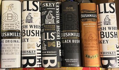 jack daniels powers bushmills whiskey empty boxes