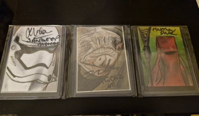 Signed Star Wars sketch cards