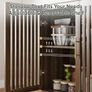 Sideboard Cabinet, Farmhouse Buffet Cabinet with Slatted Doors & Adjustable Shelf, Coffee Bar Storage Cabinet for Kitchen Image 3