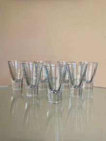 7 Mid Century "Italian Brunch" Crystal Glasses, 100ml, Short Cocktail