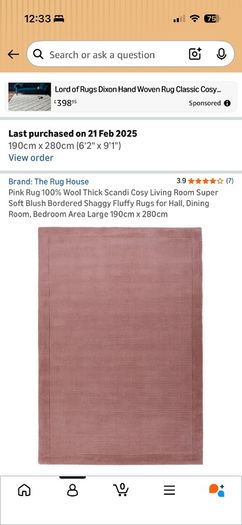 pink wool rug