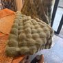 Faux fur green throw with velvet back Image 2