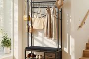 Coat Rack with Shoe Bench &amp; 3 Drawers, 3-in-1 Freestanding