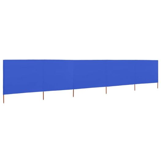 5-panel Wind Screen Fabric 600x160 cm Azure Blue