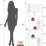 5-Tier Floor Lamp with Shelves & Remote, Dimmable S-Shaped Bookshelf with 3 Color Temperature, 1-Hour Timer, Tall Corner Standing Lamp for Living Room, Bedroom, Office White Image 6