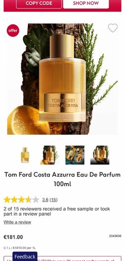 TOM FORD Costa Azzura 100ml niche parfum