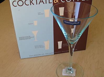 Villeroy Boch Aqua Blue Martini Cocktail Glass Set4 Nib X2