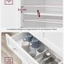 Tall White Storage Cabinet with Shelves and Drawer  XL Freestanding MDF Pantry Unit 182 cm Image 7