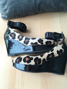 Leopard Wedge Shoes Size 38 Pedro Anton
