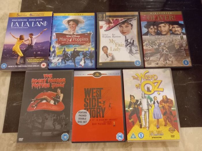 Musical Movie Dvd Collection Bundle Lot Annie Fame Oliver! Wizard Of Oz Etc