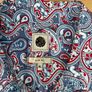 Pretty Green Mens Shirt XL Slim Fit - Blue\Red Print Floral Paisley Short Sleeve Image 2