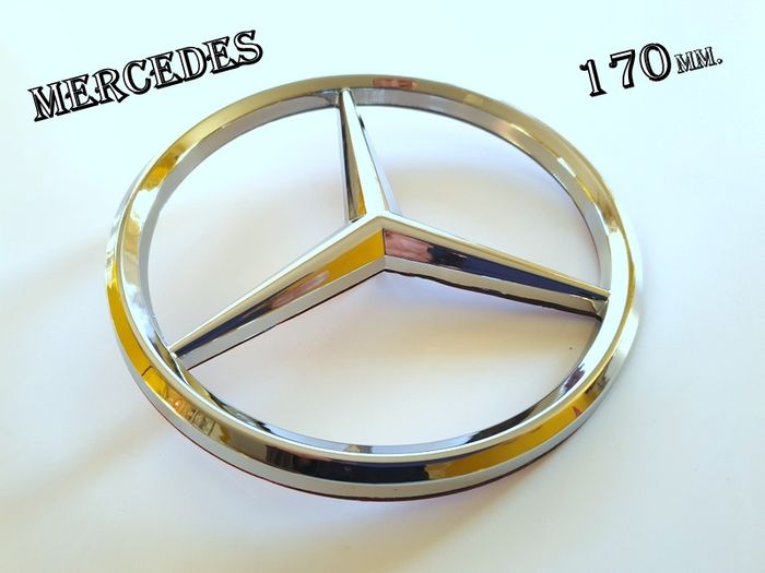 Mercedes 170mm Chrome color front / rear Badge Sticker Logo