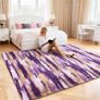 Rugs Living Room 180x270cm Large Rug for Living Room, Machine Washable Non-Slip Carpet, Soft Fluffy Pile Area Rug for Bedroom Kids Room Nursery Home, Tie-Dyed Purple Image 3