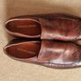 Donald J. Pliner Italian slip-on brown Grain Vachetta Leather shoes 9-1/2 Image 4