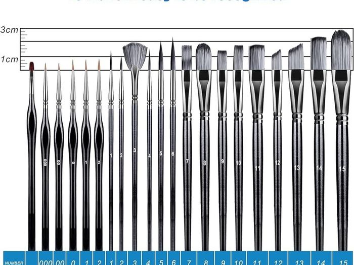 23 PCS Set Paintbrush, Professional Assorted Shape Soft Hair Bristle Art Brushes, All Purpose Artist Paint Brushes for Premium Adult Detail, Gouache, Acrylic, Oil Painting or Beginner