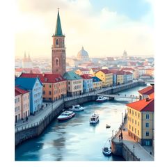 Reykjavik Wall Art Print, Travel Poster