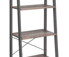 Ladder Shelf, 4-Tier Bookshelf, Free Standing Storage Shelves, Stable Metal Frame, in the Living Room Bedroom Kitchen or Balcony, Easy to Assemble, Industrial (FREE POSTAGE)