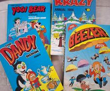 From The 1980's  4 X  Children Comic Annuals  Breezer , Dandy. Yogi Bear . Krazy
