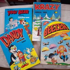 From The 1980's  4 X  Children Comic Annuals  Breezer , Dandy. Yogi Bear . Krazy