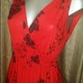 Red floral midi dress size UK8/10 EU36/38 Postage included Image 2