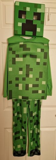 6-8yrs Kids Minecraft Creeper Costume & Mask