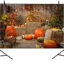 Allenjoy 7 x 5ft photo studio background, Autumn pumpkin, wood wall, hay barn, child backdrop Image 3