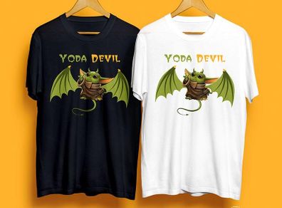Baby yoda angel & devil t-shirt for adults and kids