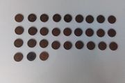 30. English Half Penny Coins.