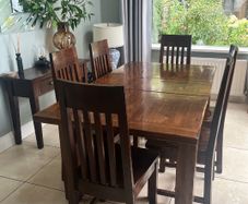 Solid wood kitchen table & 6 chairs
