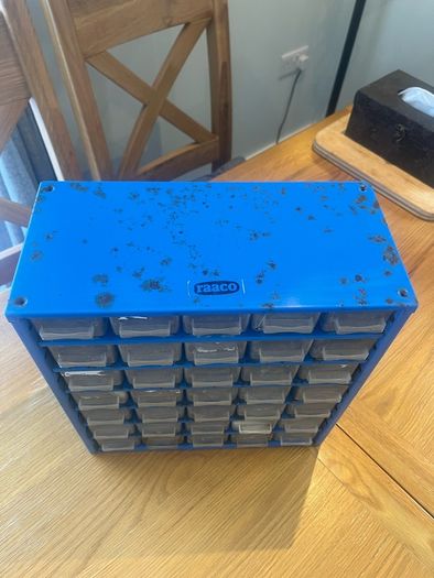 Vintage Raaco Industrial Bank of Drawers