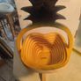 Vintage Equinoccio Pineapple Wooden Accordion or Collapsible Basket Image 8