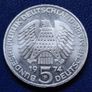 1974 F Germany 5 Mark Silver unc coin, 25th Anniversary of the federal Constitutional Law Image 2