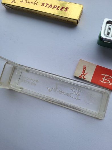 Vintage Miniature Bambi Ofrex Promotional Boxed Stapler.