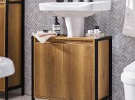 main image for ad Under Sink Cabinet Bathroom Vanity Unit Bathroom Storage Cabinet with 2 Doors, Suitable for Pedestal Sinks
